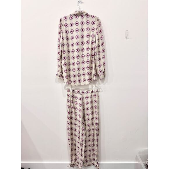 Cia Maritima Silk 2 Piece Cover-Up Set Shirt and Pants Vera Cruz Womens Size M - Picture 4 of 8